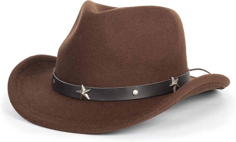 FGSS Kids Western Hats Boys Girls Cowboy Felt Fedora with Belt Buckle 3-7T - Image 5